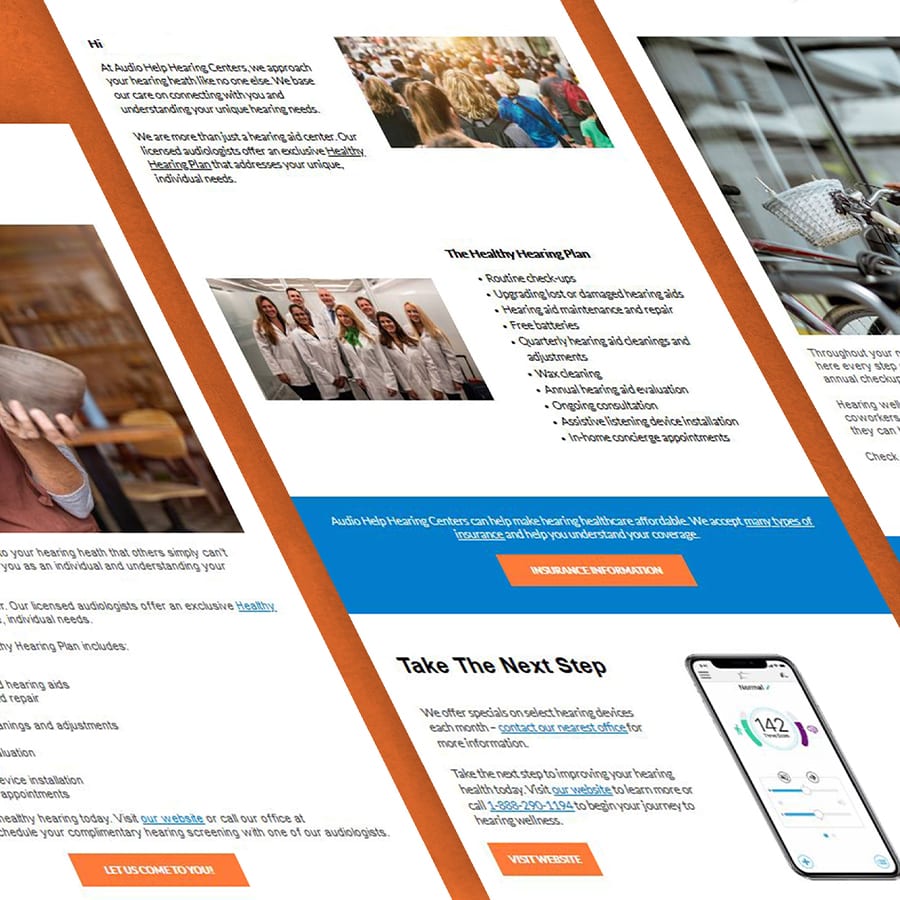 Close up image of a medical website