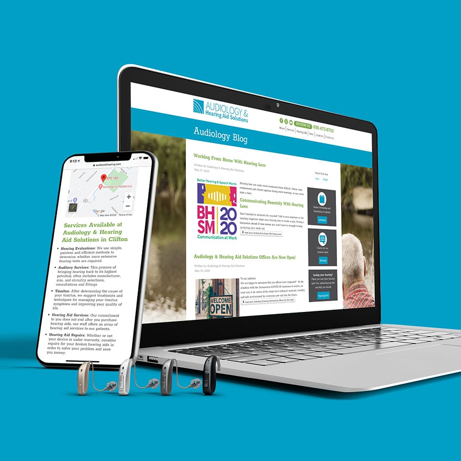 Laptop, mobile phone, and hearing aids
