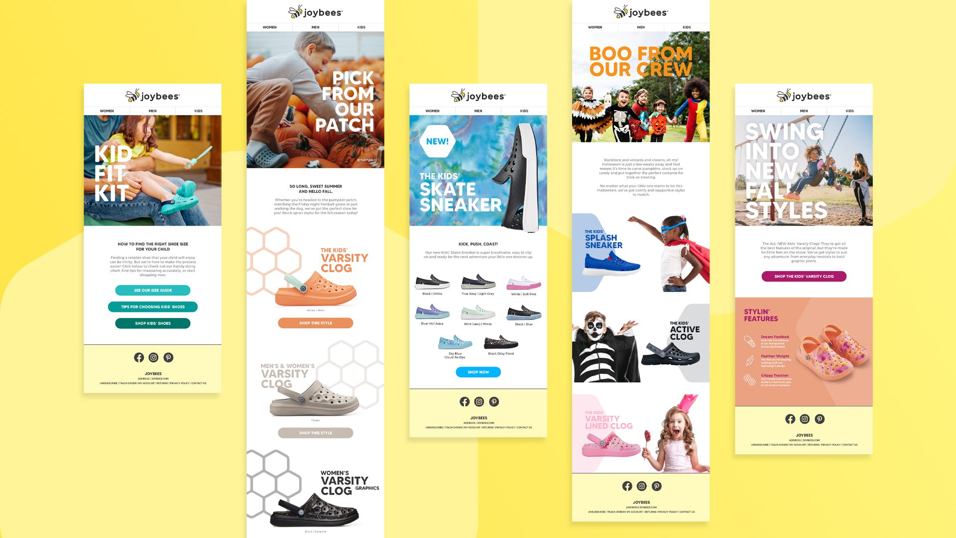 Joybees email designs